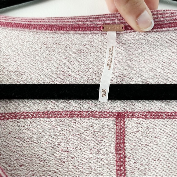 NWOT Free People Laced Cutout Striped Long Sleeve Top / Sweatshirt - Picture 4 of 10